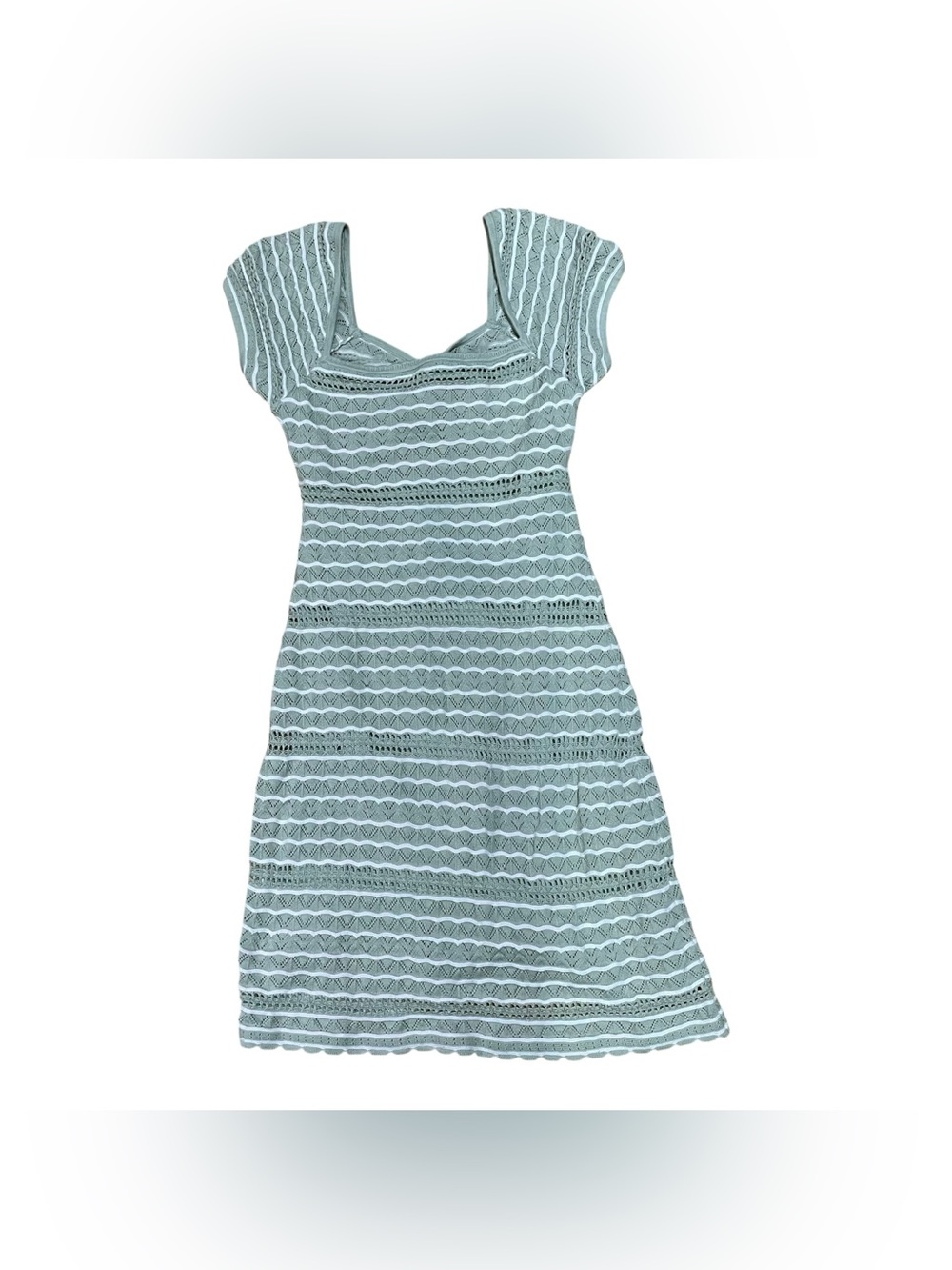 Hollister Crochet-Style Mini Dress Twist Back Sage Green Women’s Medium Lined